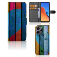 Xiaomi Redmi 12 Book Style Case Wood Heart - Cadeau voor je Vriend - thumbnail