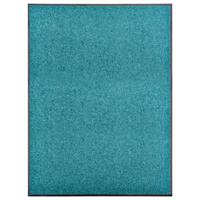VidaXL Deurmat wasbaar 90x120 cm cyaan VidaXL Deurmat wasbaar 90x120 cm cyaan