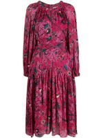 Ulla Johnson robe mi-longue Helia à fleurs - Rose