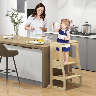 3 In 1 Converteerbare en Opvouwbare Opstap voor Kinderen Montessori Opstap met Schoolbord Tafel en Kruk voor Badkamer en Aanrecht