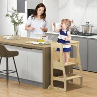 3 In 1 Converteerbare en Opvouwbare Opstap voor Kinderen Montessori Opstap met Schoolbord Tafel en Kruk voor Badkamer en Aanrecht