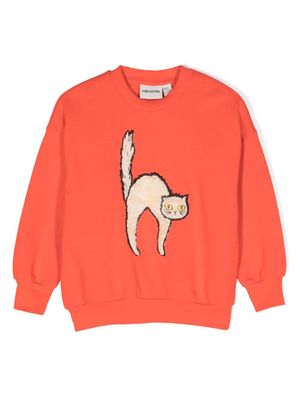 Mini Rodini sweat Angry Cat en coton biologique - Rouge