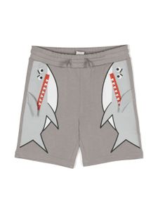 Stella McCartney Kids short à imprimé requin - Gris