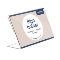 Kaarthouder Europel L-standaard 90x60mm liggend acryl | 10 stuks