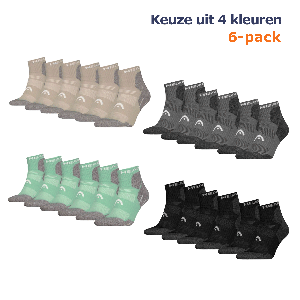 HEAD Wandelsokken All Climates Hiking Quarter 6-pack Zwart-39/42