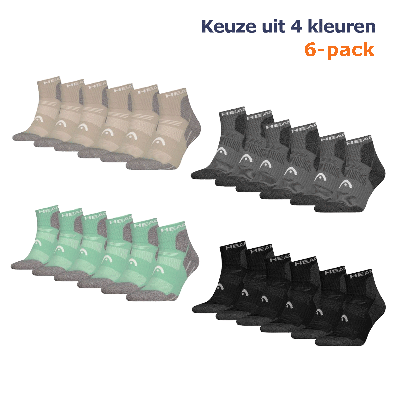 HEAD Wandelsokken All Climates Hiking Quarter 6-pack Zwart-35/38