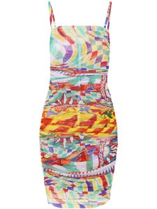 Dolce & Gabbana robe froncée à imprimé graphique - Multicolore