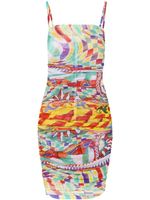 Dolce & Gabbana robe froncée à imprimé graphique - Multicolore