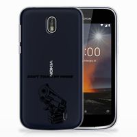 Nokia 1 Silicone-hoesje Gun Don't Touch My Phone