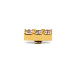 Melano Twisted Triple CZ Steentje Crystal | Goud