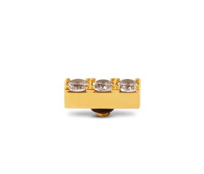 Melano Twisted Triple CZ Steentje Crystal | Goud