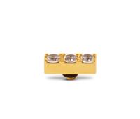 Melano Twisted Triple CZ Steentje Crystal | Goud