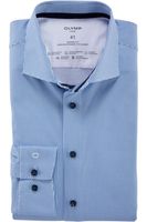 OLYMP Luxor 24/Seven Dynamic Flex Modern Fit Jersey shirt blauw, Motief