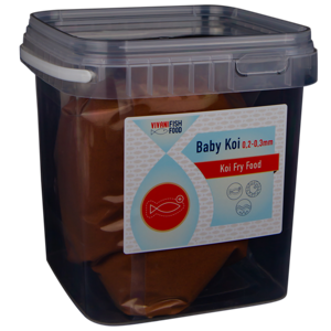 Vivani Baby Koivoer 1kg - Optimale Groei & Gezondheid voor Jonge Koi, 0,2-0,3mm Pellets