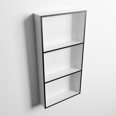 MONDIAZ EASY Nis 59,5x29,5cm in solid surface kleur Urban | Talc. 3 vakken geschikt voor in- of opbouw