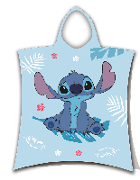 Stitch poncho 50 x 115 cm blauw