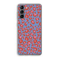 Leopard blue: Samsung Galaxy S21 Transparant Hoesje