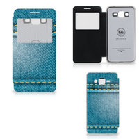 Samsung Galaxy Grand Prime Wallet Case met Pasjes Jeans - thumbnail