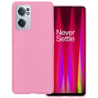 Basey OnePlus Nord CE 2 Hoesje Siliconen Hoes Case Cover -Lichtroze - thumbnail