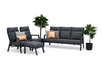 Trestino stoel-bank loungeset lectoure 3-zits antraciet