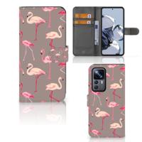 Xiaomi 12T | 12T Pro | Telefoonhoesje | Met pasjeshouder | Flamingo