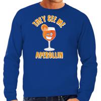 Apres ski sweater voor heren - aperol spritz - blauw - apres ski/wintersport - skien - thumbnail