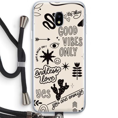 Good vibes: Samsung Galaxy J3 (2017) Transparant Hoesje met koord
