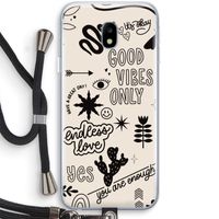 Good vibes: Samsung Galaxy J3 (2017) Transparant Hoesje met koord
