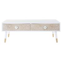 Tv-meubel DKD Home Decor Wit Spar Lichtbruin (120 x 65 x 42 cm)