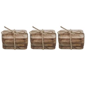 12x Onderzetters van hout 10 x 10 x 5 cm