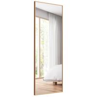 Kapspiegel met Rechthoekig Aluminium Frame & Explosiebestendig Glas Staande Spiegel om op te Hangen of Tegen de Muur te Leunen