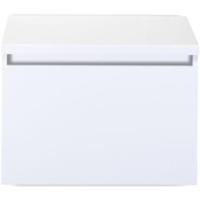 Frozen Badmeubelset 60 cm - Greeplijst in Kleur - Inclusief Wastafelbovenblad Wit Hoogglans