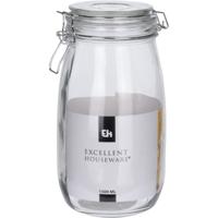 Excellent Houseware keuken voedsel Opslagpotten - 1500 ML - glas - beugel sluiting - weckpot
