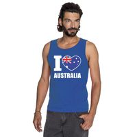 Blauw I love Australie fan singlet shirt/ tanktop heren - thumbnail