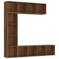 vidaXL 3-delige boekenkast- / tv-meubelset 180x30x180 cm bruineiken - thumbnail