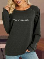 Women's Dear Person Behind Me You Are Enough Love Awareness Peace Casual Crew Neck Sweatshirt - thumbnail