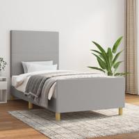 Bedframe zonder matras 90x200 cm stof lichtgrijs