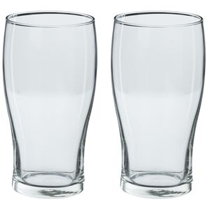 Set van 8x stuks grote bierglazen pint transparant 570 ml - 9 x 16 cm