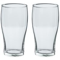 Set van 8x stuks grote bierglazen pint transparant 570 ml - 9 x 16 cm - thumbnail