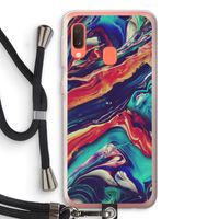 Chameleon Sun: Samsung Galaxy A20e Transparant Hoesje met koord Chameleon Sun: Samsung Galaxy A20e Transparant Hoesje met koord