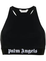 Palm Angels haut crop à bande logo - Noir