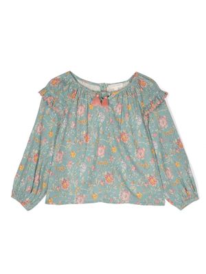Louise Misha blouse Iris à fleurs - Bleu