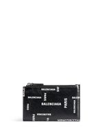 Balenciaga porte-cartes en cuir à logo imprimé - Noir