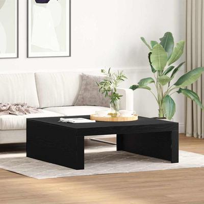 Salontafel Zwart eiken 100 x 100 x 35 cm Bewerkt hout