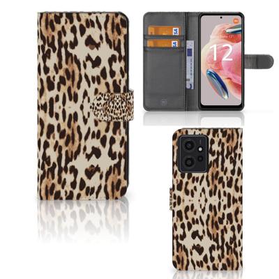 Xiaomi Redmi Note 12 4G | Telefoonhoesje | Met pasjeshouder | Leopard