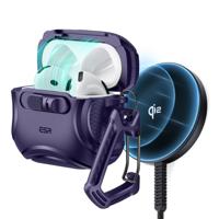 Cyber FlickLock Snap-and-Charge Bundle for AirPods 4 - Dark Purple