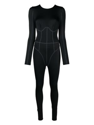 Noire Swimwear maillot de bain à coutures contrastantes