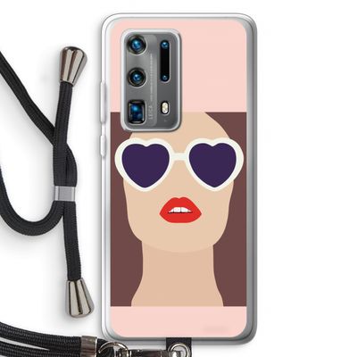 Red lips: Huawei P40 Pro Plus Transparant Hoesje met koord