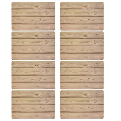 Bellatio Design Tafel Placemats - 8x - houten planken print - bruin - 43 x 28 cm Bellatio Design Tafel Placemats - 8x - houten planken print - bruin - 43 x 28 cm