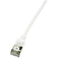 LogiLink CQ9031S RJ45 Netwerkkabel, patchkabel CAT 6A U/FTP 1.00 m Wit Extreem dun, Vlambestendig, Flexibel, Folie afscherming, Halogeenvrij, Snagless,